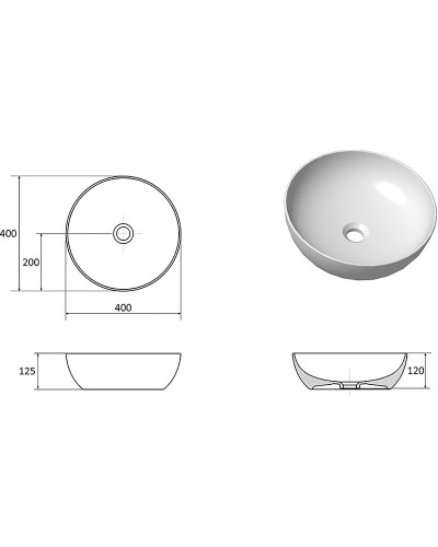Раковина-чаша Ravak Uni Slim 40 XJX01140003 Белая