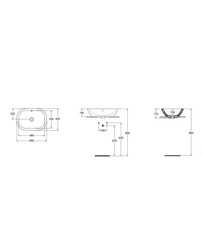 Раковина чаша 55 см Ideal Standard Active T054501