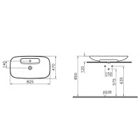 Раковина-чаша 82,5 см белый Vitra Memoria 5882B403-00041