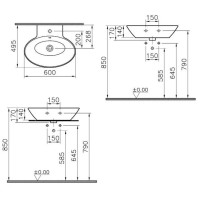 Раковина-чаша 60 см белый Vitra Geo 4424B003-0016