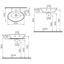 Раковина-чаша 60 см белый Vitra Geo 4424B003-0016