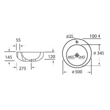 Раковина 50х50 см BelBagno Aria BB1053LW