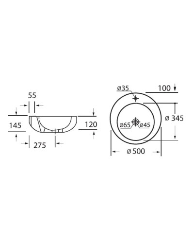 Раковина 50х50 см BelBagno Aria BB1053LW