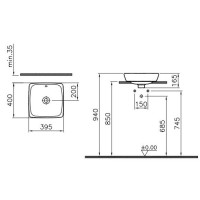 Раковина-чаша 39,5 см белый Vitra Metropole 5666B003-0012