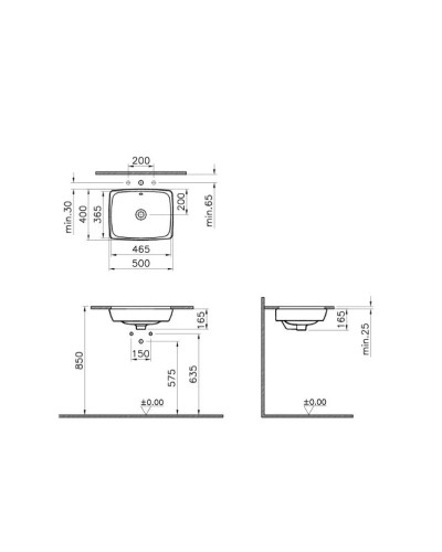Раковина-чаша 50 см белый Vitra Metropole 5667B003-0012