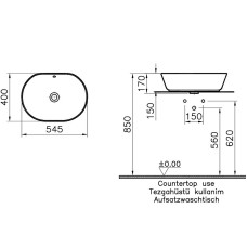 Раковина-чаша Vitra Geo 55 7427B003-0012 Белая