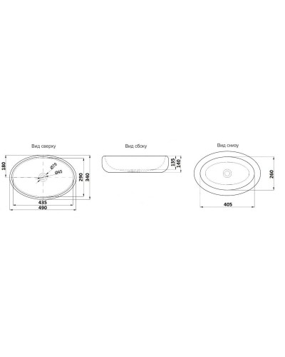 Раковина-чаша CeramaLux 48 433GG Золотая