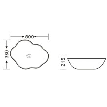 Раковина-чаша Bronze de Luxe 50 1395 Черная с золотым ободом