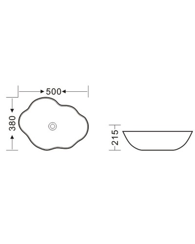 Раковина-чаша Bronze de Luxe 50 1395 Черная с золотым ободом