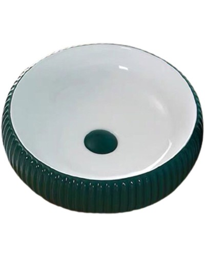 Раковина-чаша Bronze de Luxe 40 1382 Изумрудный глянец Белый глянец