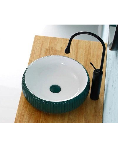 Раковина-чаша Bronze de Luxe 40 1382 Изумрудный глянец Белый глянец