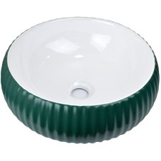 Раковина-чаша Bronze de Luxe 40 1382 Изумрудный глянец Белый глянец