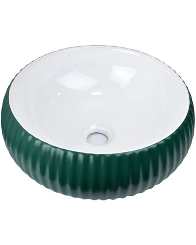 Раковина-чаша Bronze de Luxe 40 1382 Изумрудный глянец Белый глянец
