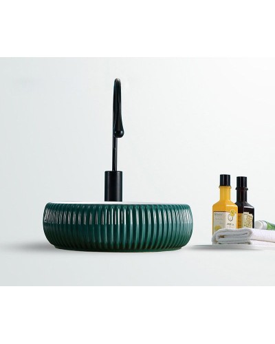 Раковина-чаша Bronze de Luxe 40 1382 Изумрудный глянец Белый глянец