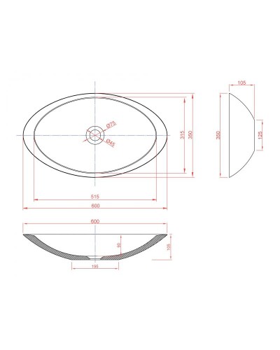 Раковина-чаша Montebianco Gondola Tre 60 13043 Белая