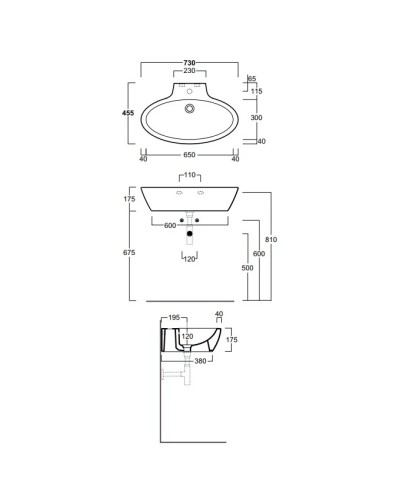 Раковина 73х45,5 см Simas Lft Spazio LFT34bix1