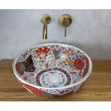 Раковина-чаша Bronze de Luxe Festival 40 2231 Красная с орнаментом