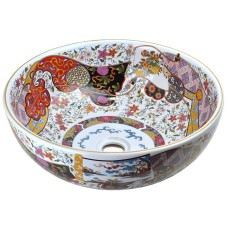 Раковина-чаша Bronze de Luxe Festival 40 2231 Красная с орнаментом