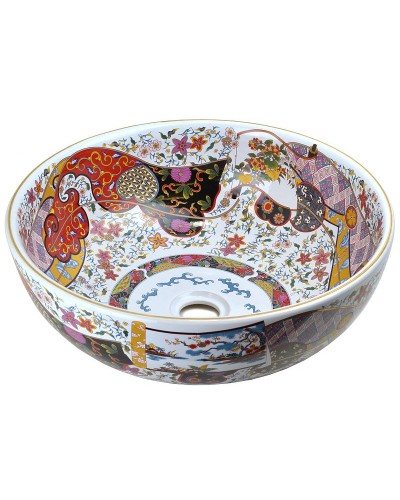 Раковина-чаша Bronze de Luxe Festival 40 2231 Красная с орнаментом