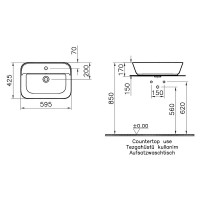 Раковина-чаша Vitra Geo 60 7426B003-0001 Белая