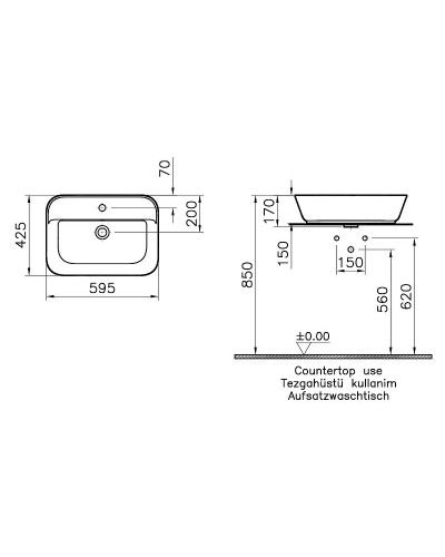 Раковина-чаша Vitra Geo 60 7426B003-0001 Белая