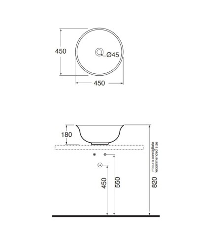 Раковина чаша 45х45 см Azzurra Jubilaeum JUB45/APP bi