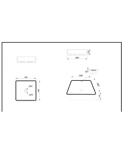 Раковина-чаша Bravat 40 C22356K-ENG Черная