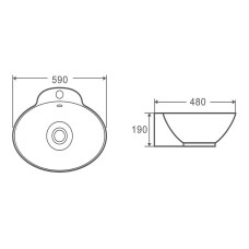 Раковина-чаша WeltWasser Elbach 3072 59 10000004584 Белый глянец
