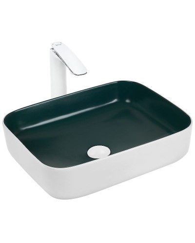 Раковина-чаша WeltWasser Elbach M2195 WG 50 10000005602 Белая Зеленая