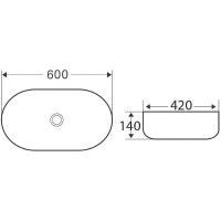 Раковина-чаша BelBagno 60 BB1084-H311 Серая матовая