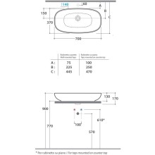 Раковина-чаша 70х37 см Globo Stockholm LA071.bi