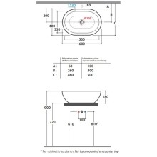 Раковина 60х40 см Globo Forty3 SC012.bix0