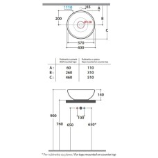Раковина 40х40 см Globo Lavabi d'arredamento LAT41.bix0