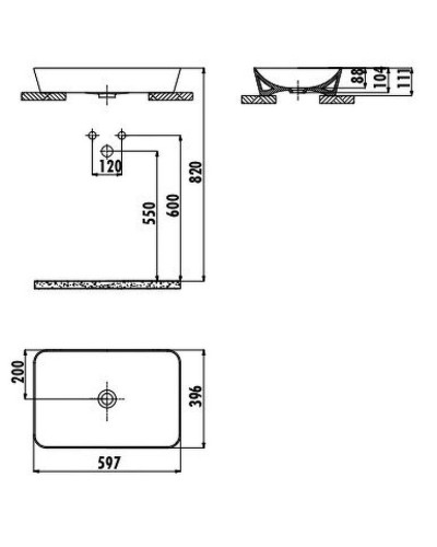 Раковина-чаша Creavit Ultra 60 UL060-00SM00E-0000 Черная матовая