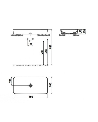 Раковина-чаша Creavit Ultra 80 UL080-00CB00E-0000 Белая