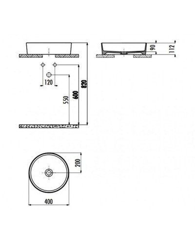 Раковина-чаша Creavit Loop 40 LP140-00CB00E-0000 Белая
