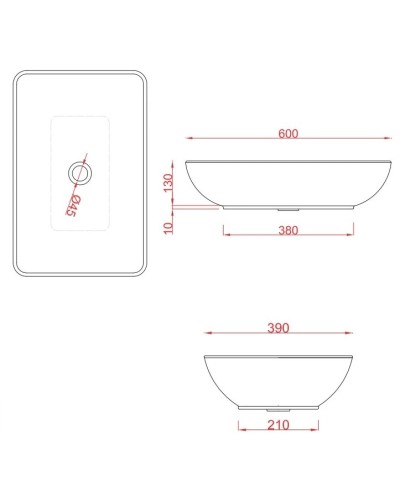Раковина чаша 60х39 см Artceram Tai TAL0010100