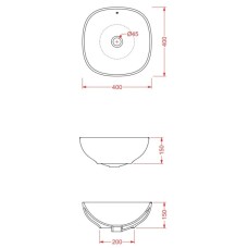 Раковина 40х40 см Artceram NF NFL001 01 00 bi