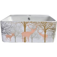 Раковина-чаша Bronze de Luxe 42 1060GD Белый глянец с золотистым рисунком