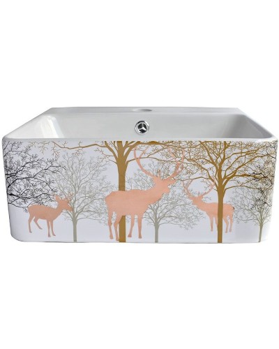 Раковина-чаша Bronze de Luxe 42 1060GD Белый глянец с золотистым рисунком