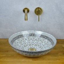 Раковина-чаша Bronze de Luxe Марракеш 40 1008G Белый глянец с декором