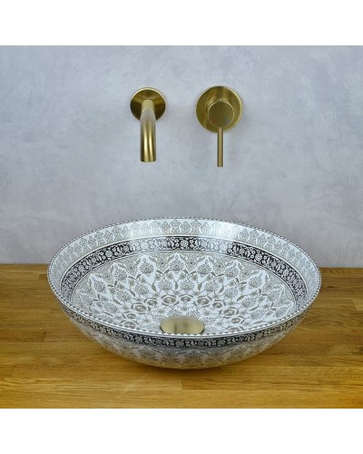 Раковина-чаша Bronze de Luxe Марракеш 40 1008G Белый глянец с декором