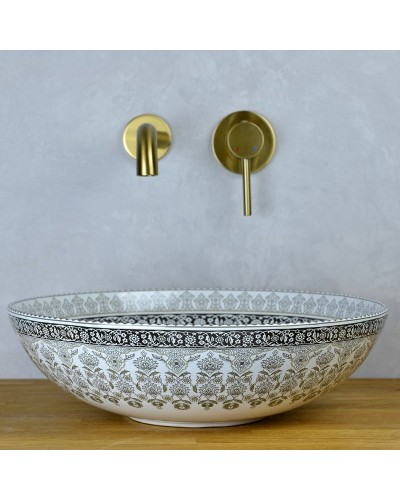 Раковина-чаша Bronze de Luxe Марракеш 40 1008G Белый глянец с декором