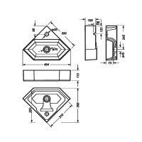 Раковина-чаша Sanita Luxe Line 49 LIN35SLWB01 угловая Белая