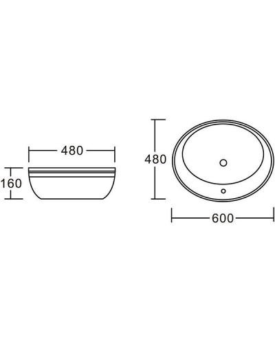 Раковина-чаша CeramaLux Lux Classic 60 2150 Белая