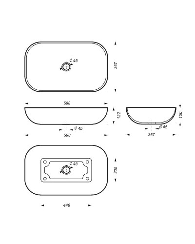 Раковина-чаша Sanita Luxe Infinity 60 INFSLWB01 Белая