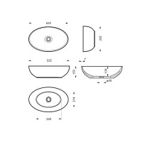 Раковина-чаша Sanita Luxe Ringo Slim 53 RNGSLWB01S Белая
