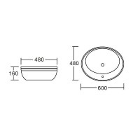 Раковина-чаша CeramaLux Lux Classic 60 3573 Белая Хром