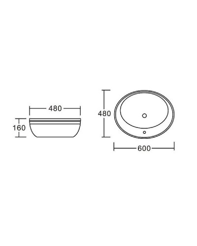 Раковина-чаша CeramaLux Lux Classic 60 3573 Белая Хром