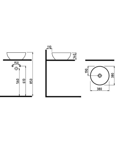 Раковина-чаша Bien Motto 38 MTLG03802FD0W5000 Белая